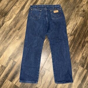 Wrangler Cowboy Cut Dark Wash Denim Jeans Straight-Fit Men's Size 35x32